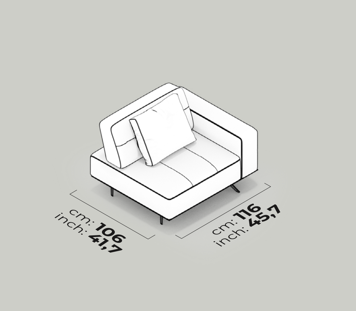 Divano Modulare Morocco – Modulo Bracciolo (Destro)