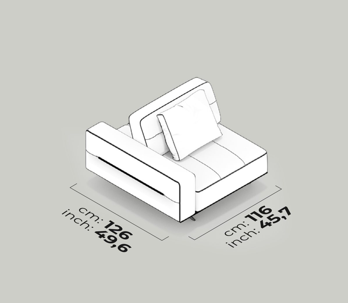 Divano Modulare Morocco – Modulo Lounge Bracciolo (Sinistro)