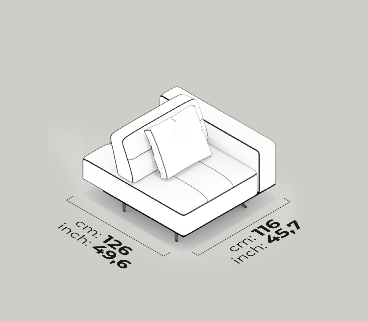 Divano Modulare Morocco – Modulo Lounge Bracciolo (Destro)