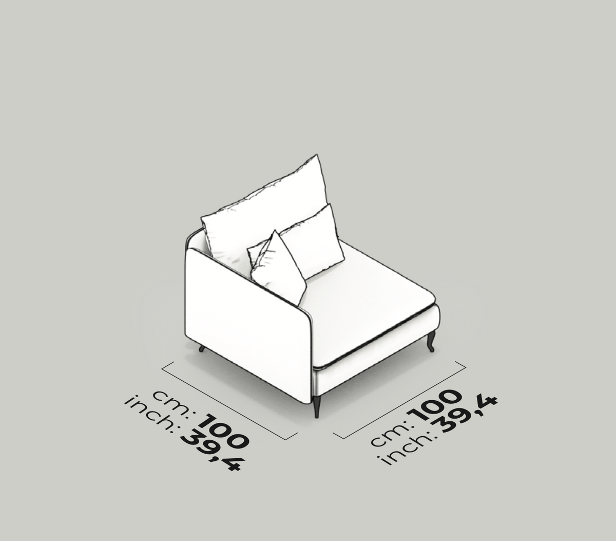 Divano Modulare Fox – Modulo Bracciolo (Sinistro)