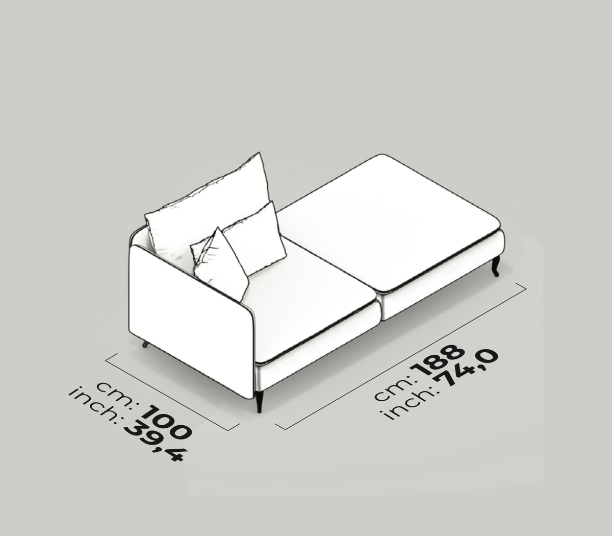 Divano Modulare Fox – Modulo Relax (Destro)
