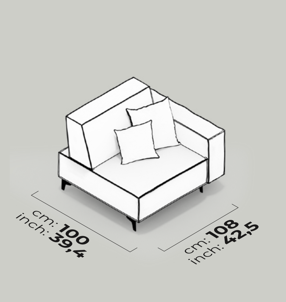 Divano Modulare Air Cavalli – Modulo con Bracciolo (Destro)