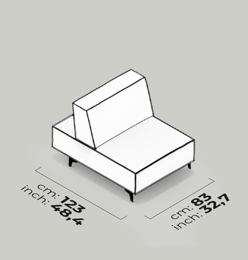 Divano Modulare Air Cavalli – Modulo Chaise Longue Centrale