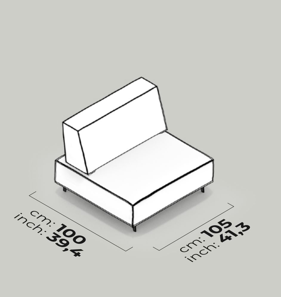 Divano Modulare Air Cavalli – Modulo Centrale 104 cm