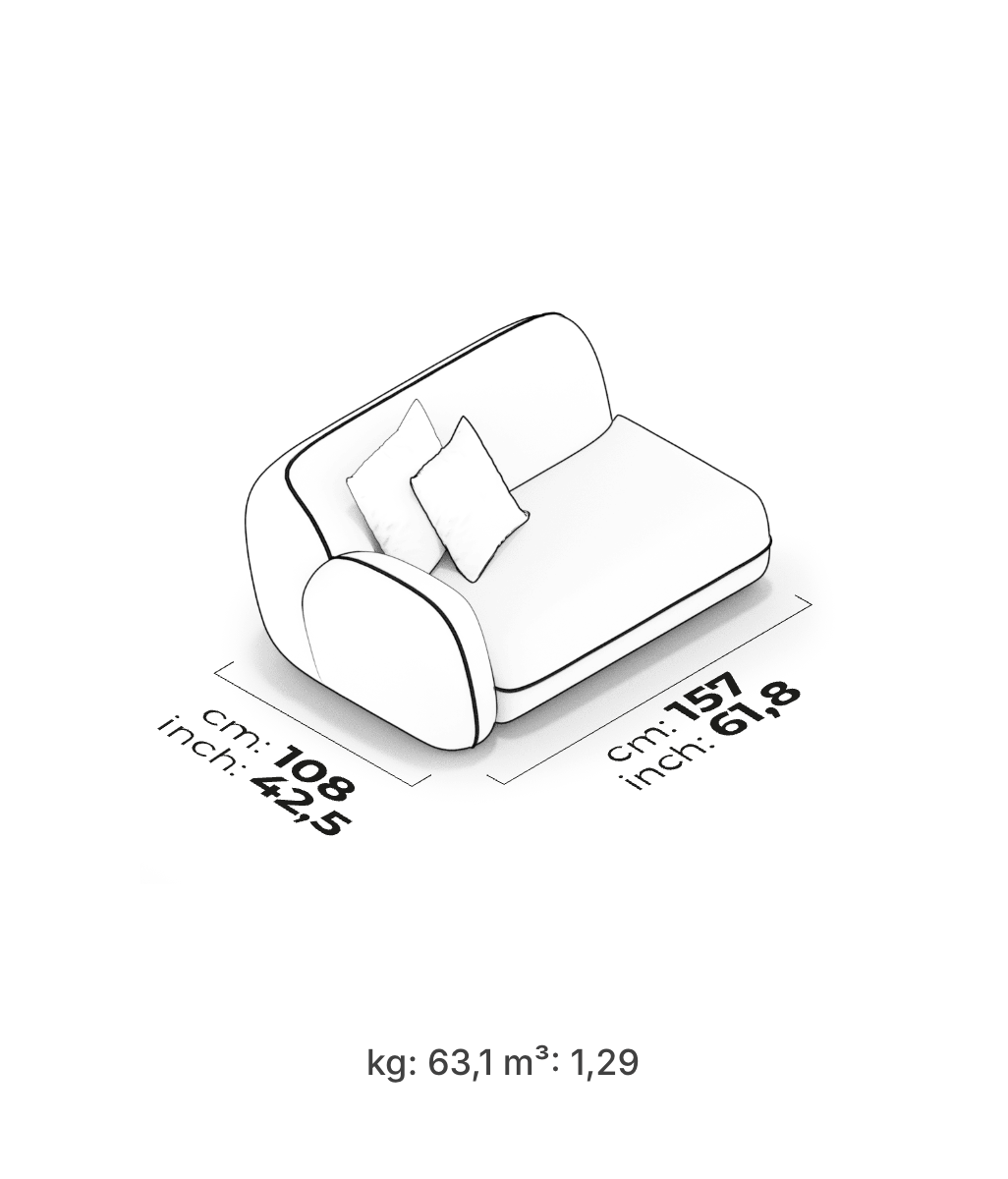 Divano Modulare Icona – Modulo Bracciolo 157 cm (Sinistro)