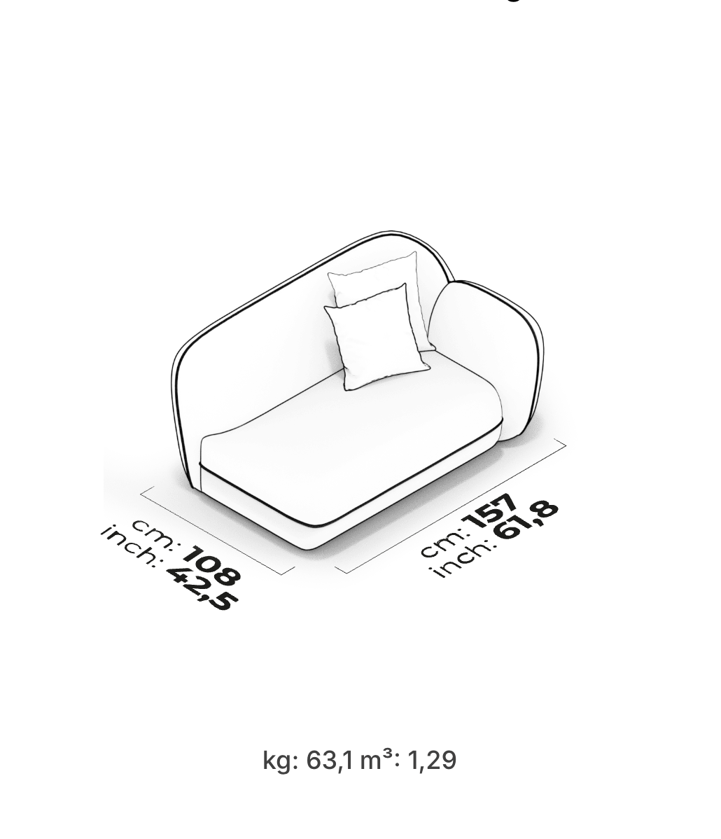 Divano Modulare Icona – Modulo Bracciolo 157 cm (Destro)