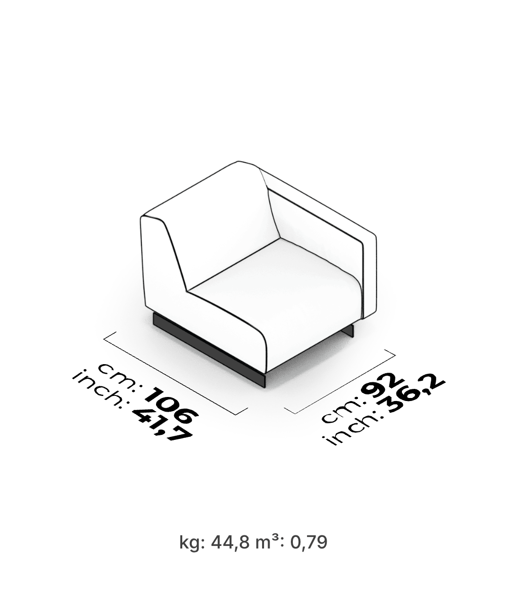 Divano Modulare Heritage – Modulo Bracciolo (Destro)