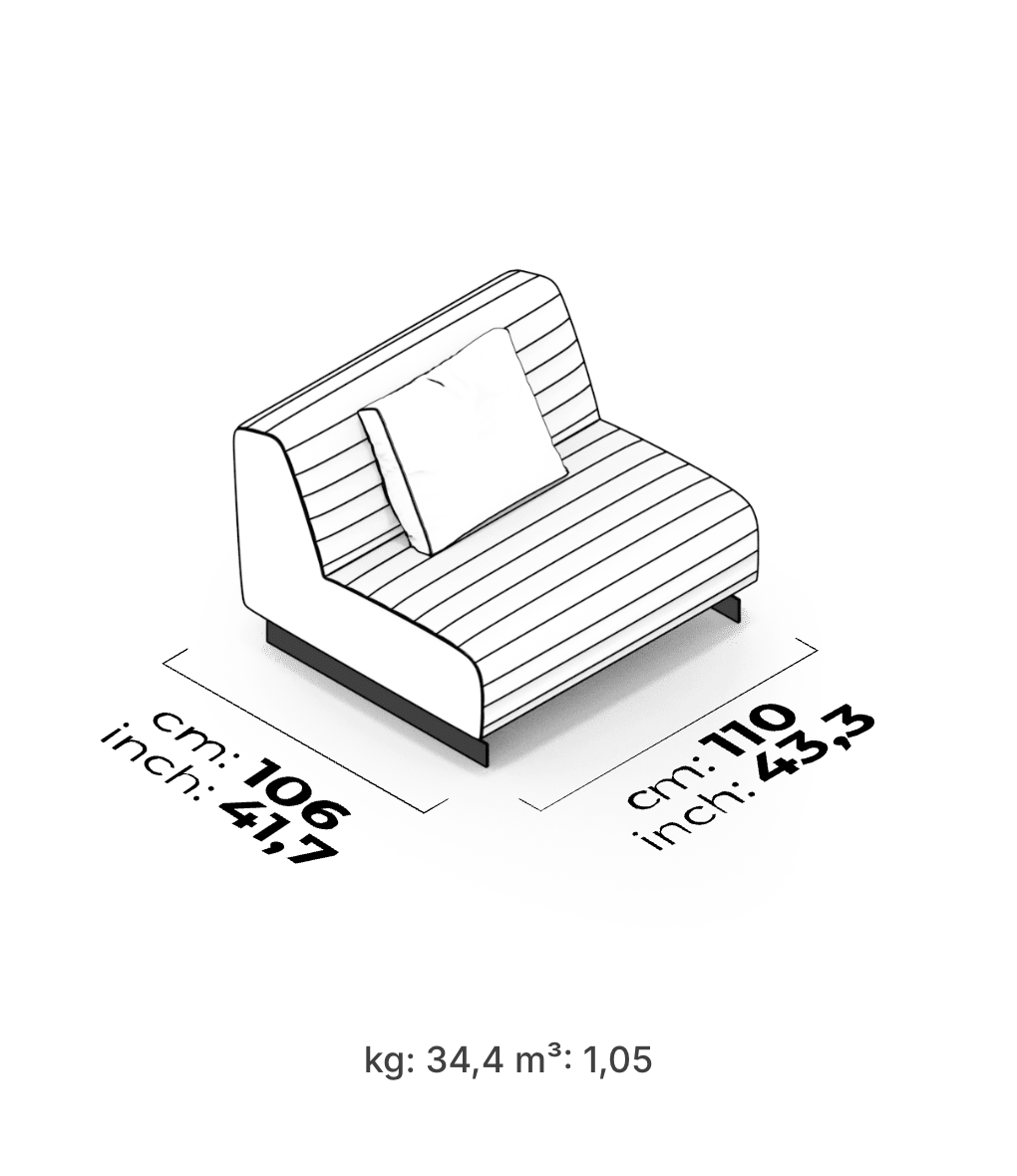 Divano Modulare Heritage – Modulo Centrale Trapuntato 127 cm