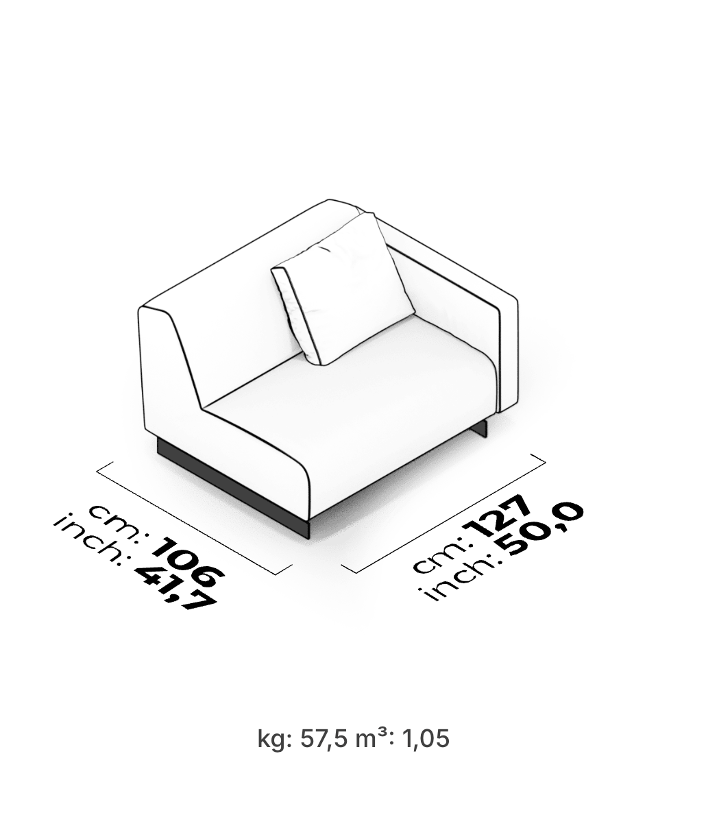 Divano Modulare Heritage – Modulo Bracciolo 127 cm (Destro)