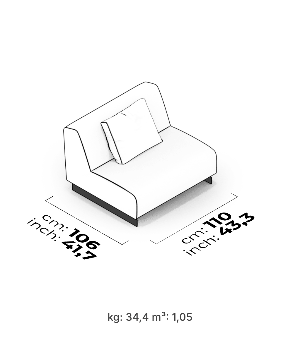 Divano Modulare Heritage – Modulo Centrale 127 cm
