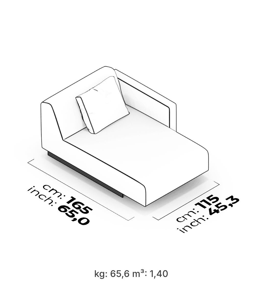Divano Modulare Heritage – Modulo Relax Lungo (Destro)