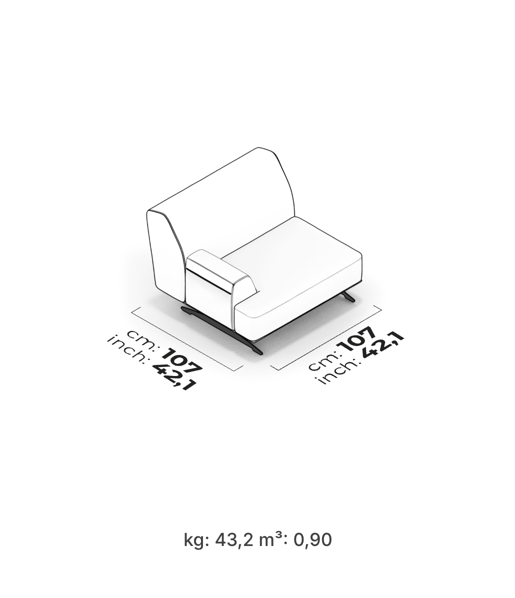 Divano Modulare Havana – Modulo Bracciolo (Sinistro)
