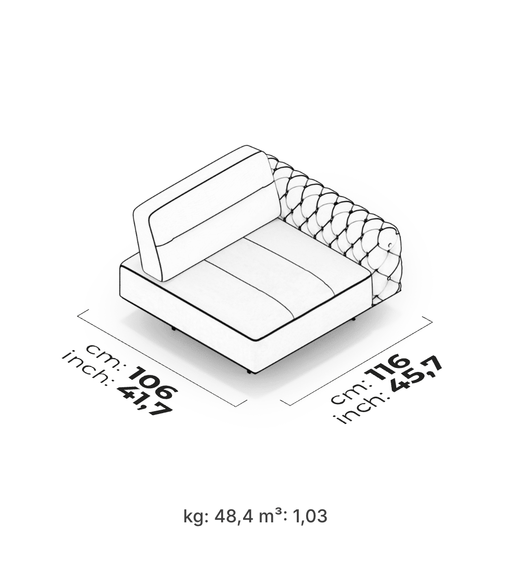 Divano Modulare Gallardo Relax – Modulo Bracciolo (Destro)