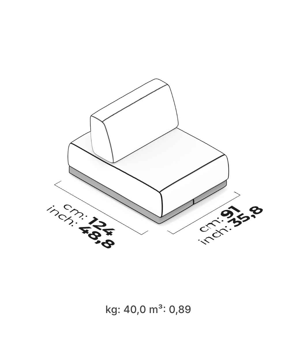 Divano Modulare Le Mans – Modulo Chaise Longue Centrale