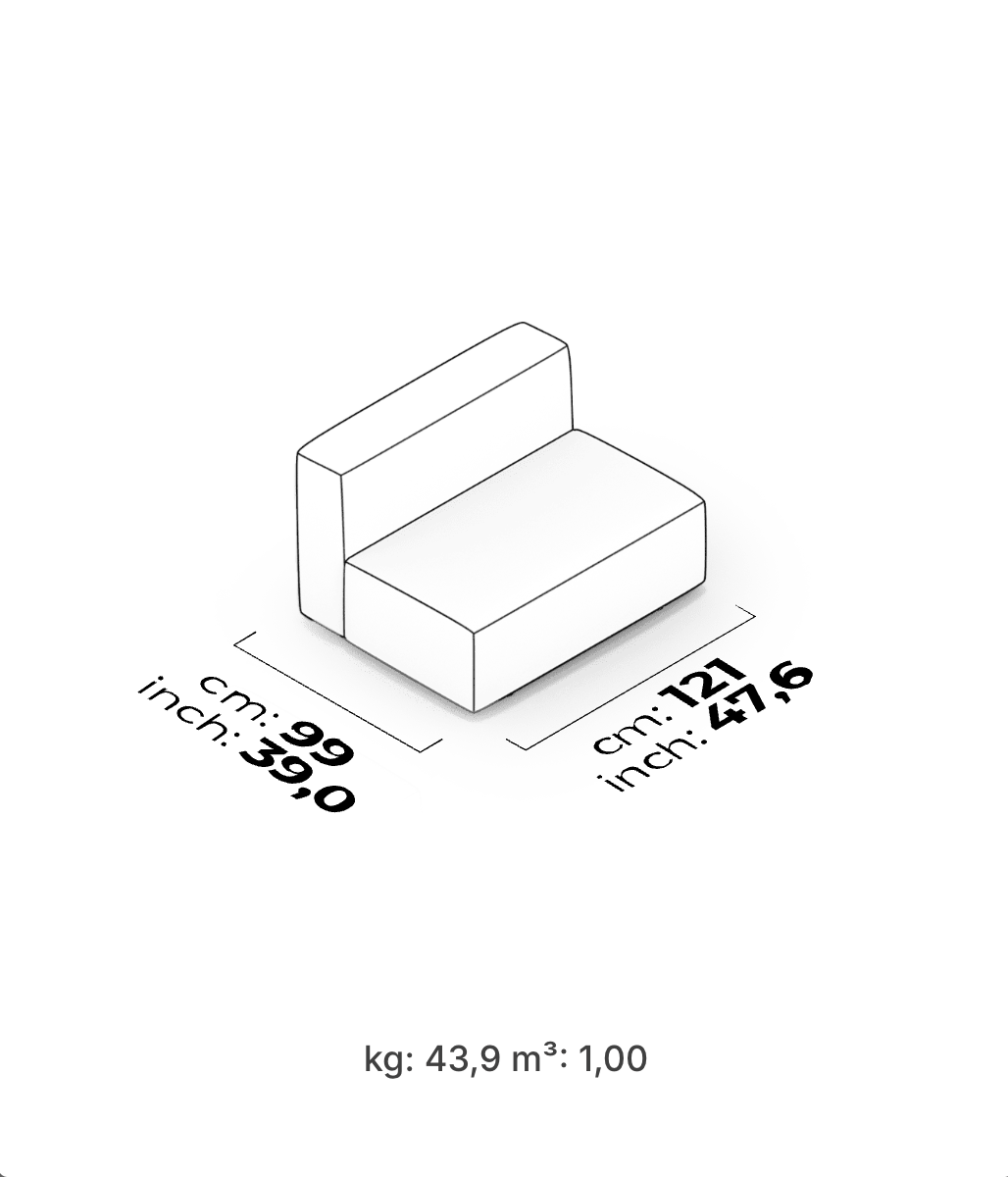 Divano Modulare Cubic – Modulo Centrale 119 cm