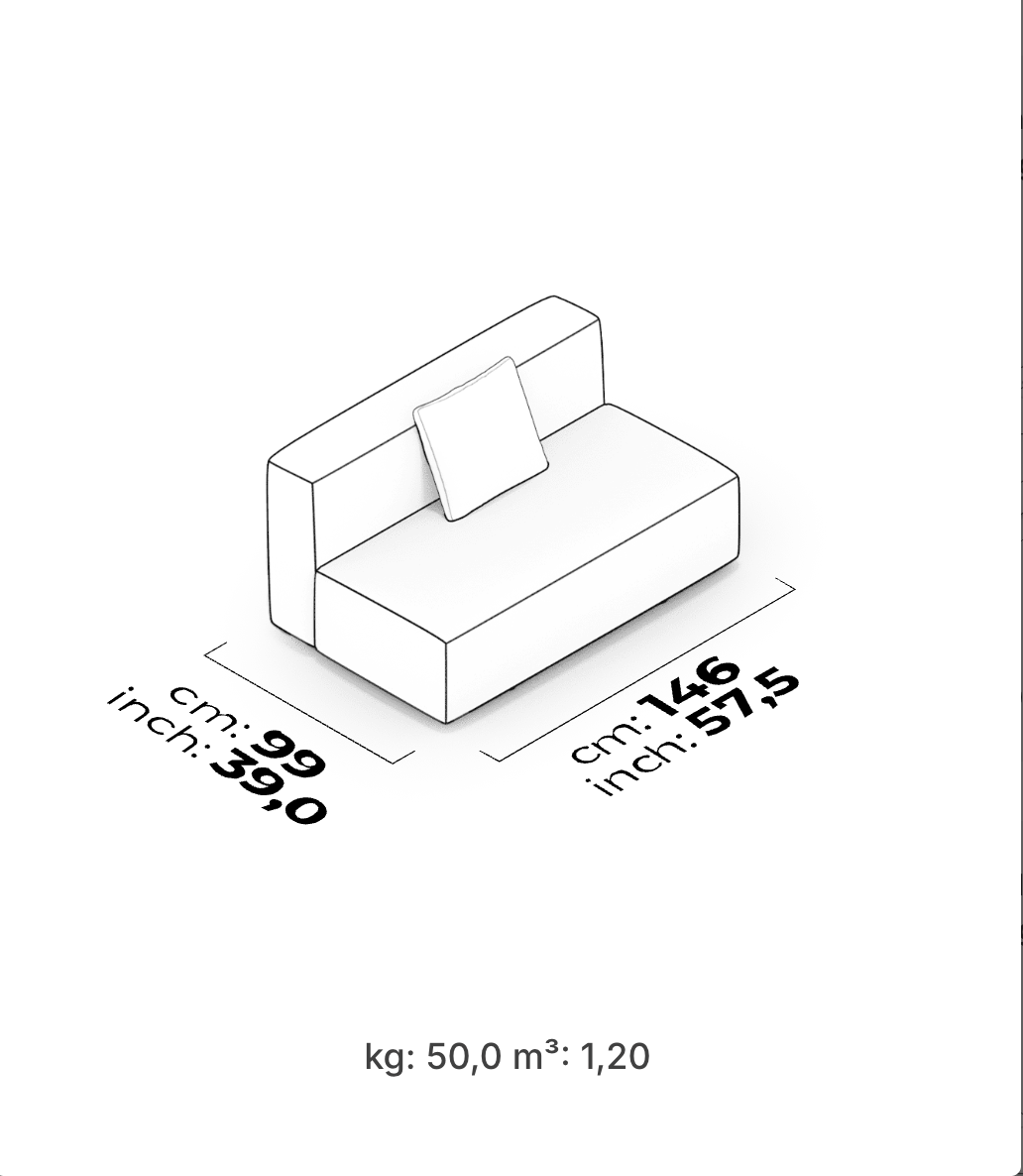 Divano Modulare Cubic – Modulo Centrale 145 cm
