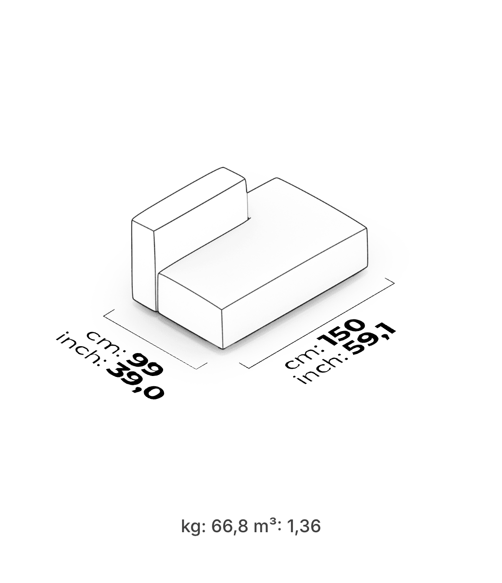 Divano Modulare Cubic – Modulo Laterale (Destro)