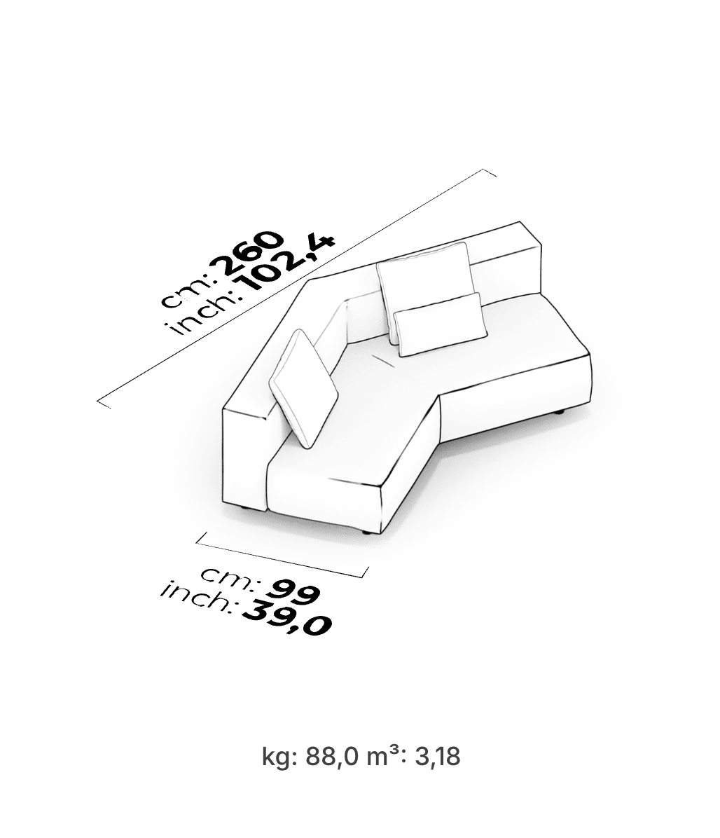 Divano Modulare Cubic – Modulo Doppio Angolato
