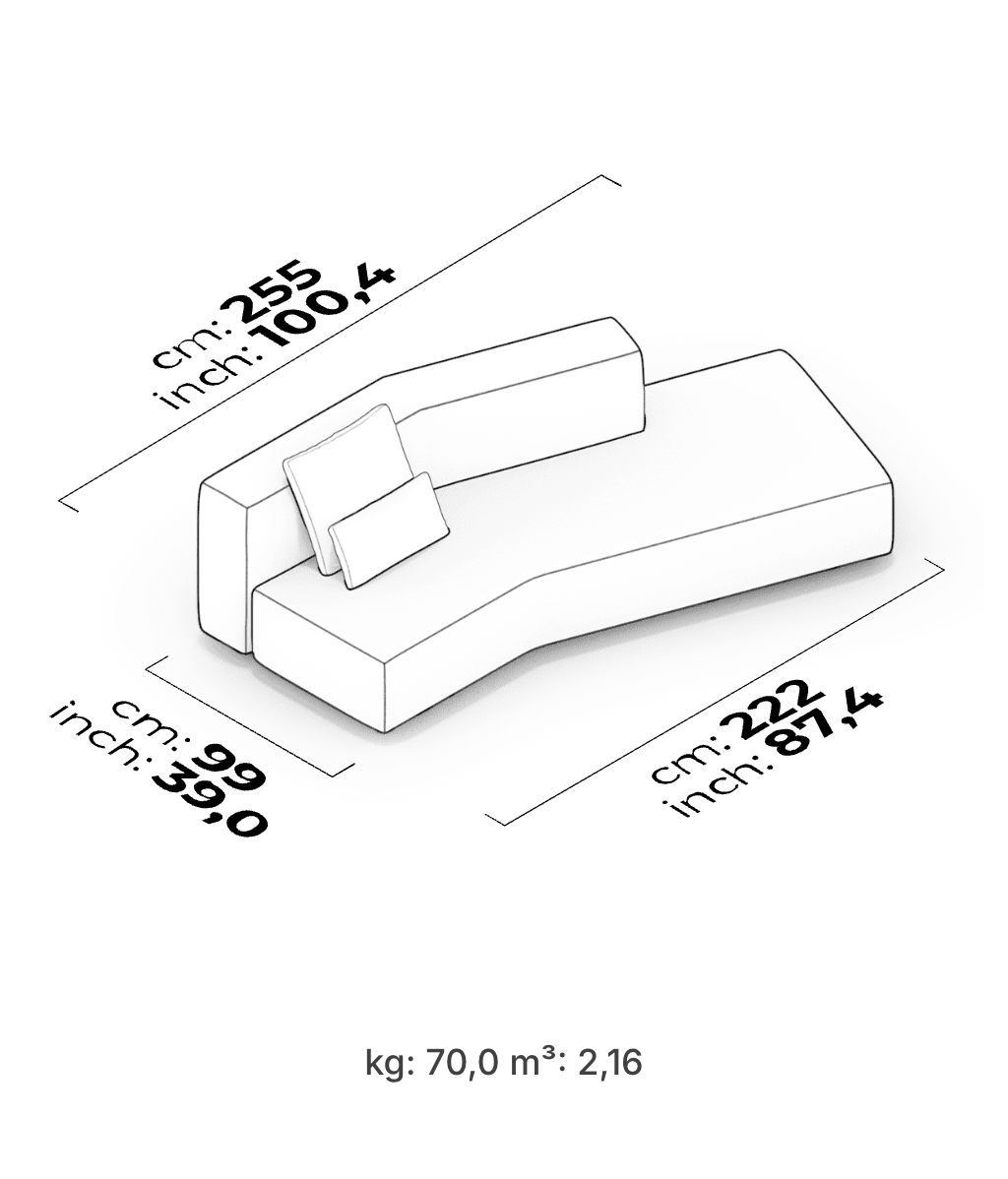 Divano Modulare Cubic – Modulo Laterale Angolato (Destro)
