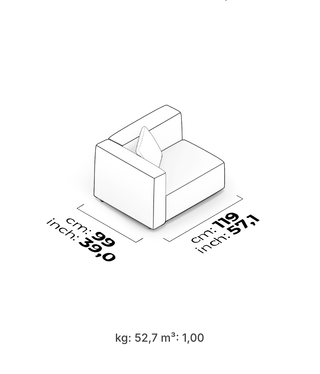 Divano Modulare Cubic – Modulo Angolare (Sinistro)