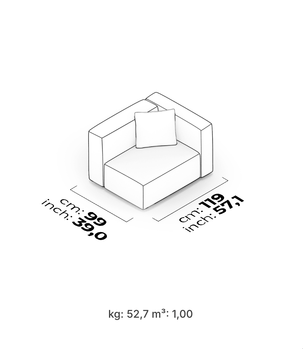 Divano Modulare Cubic – Modulo Angolare (Destro)
