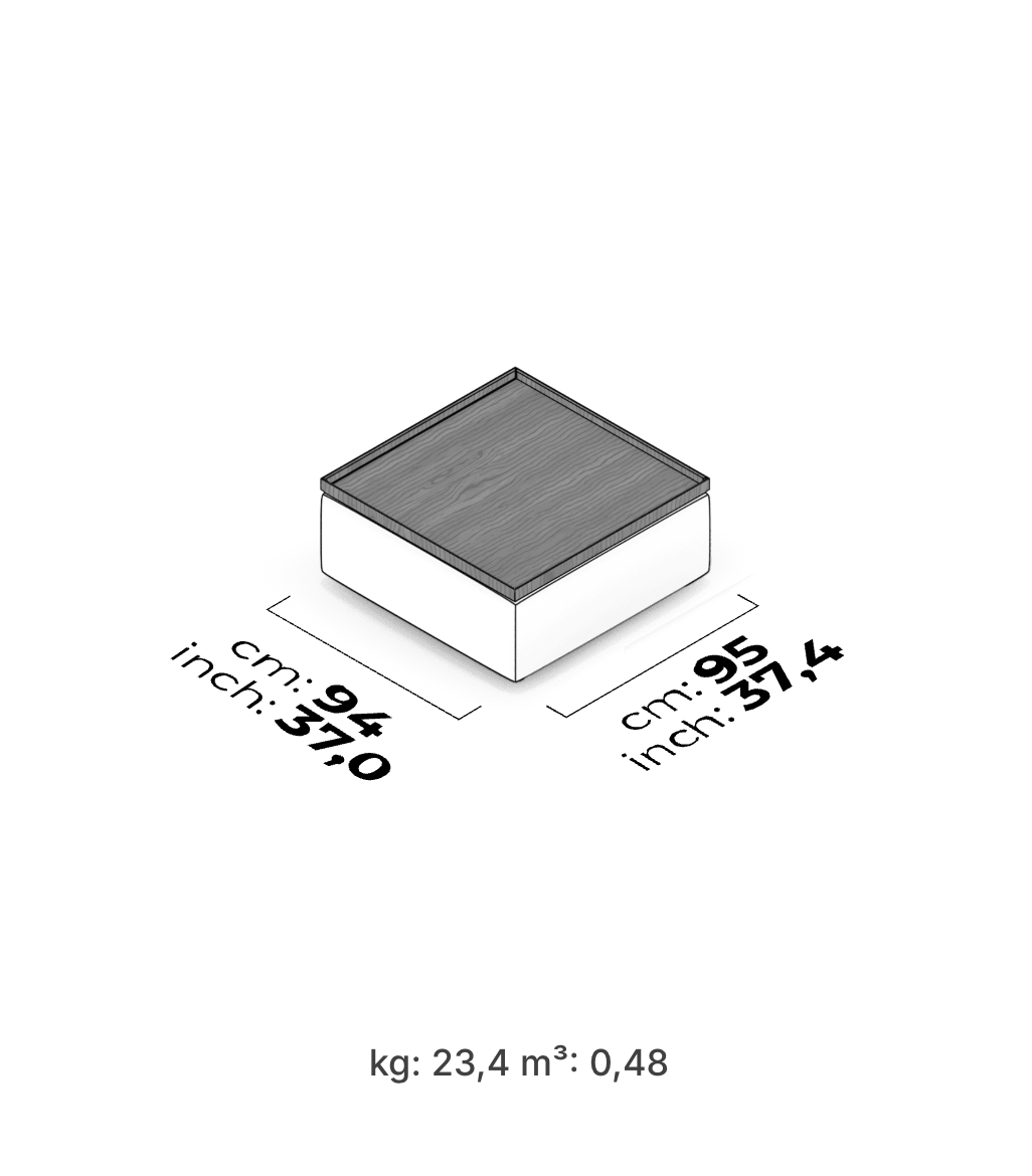 Divano Modulare Cubic – Pouf con Tavolino Quadrato