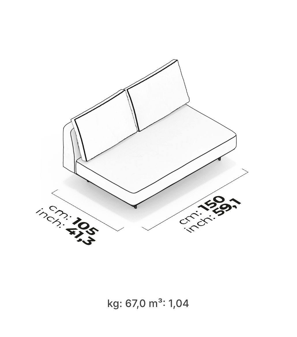 Divano Modulare Loft – Modulo Centrale 150 cm