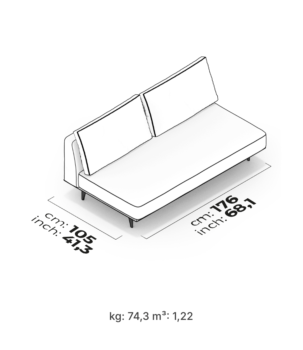 Divano Modulare Loft – Modulo Doppio Centrale