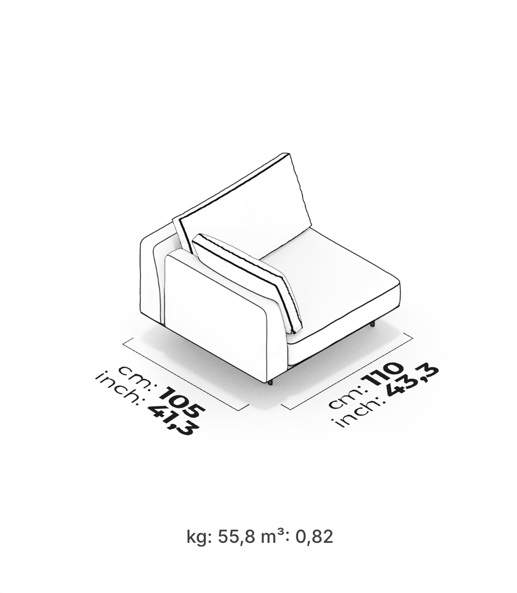 Divano Modulare Loft – Modulo Angolare (Sinistro)