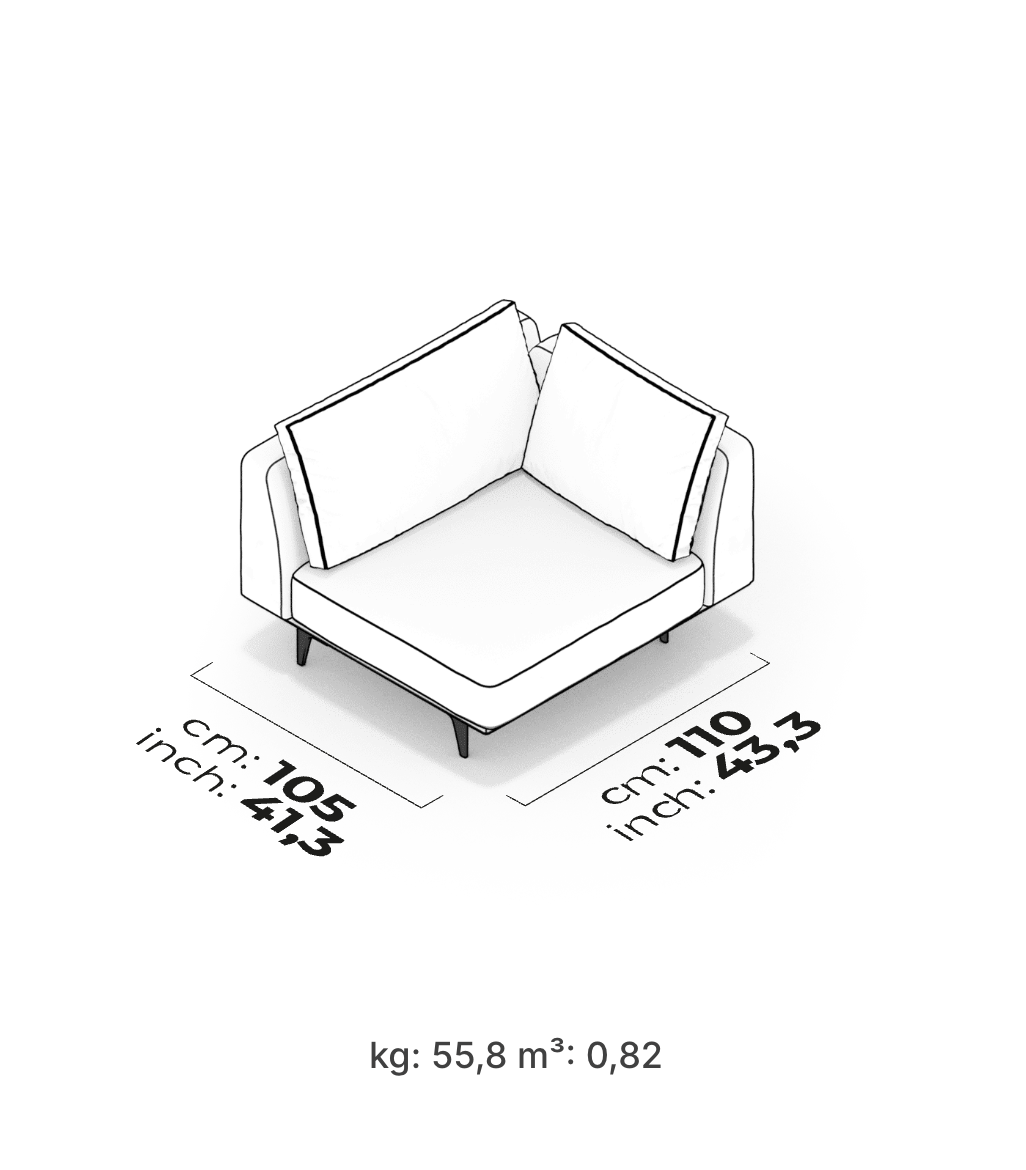 Divano Modulare Loft – Modulo Angolare (Destro)