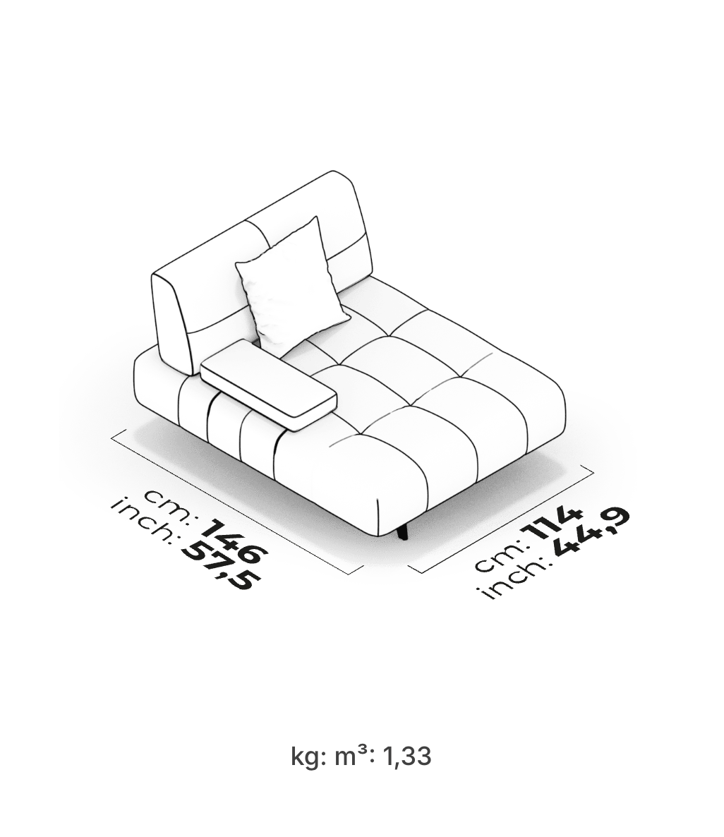 Divano Modulare Panamera Comfort – Modulo Relax Bracciolo Corto (Sinistro)