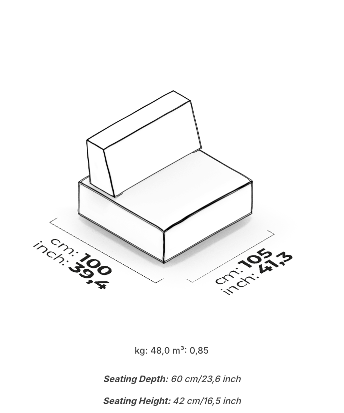 Divano Modulare Cavalli – Modulo Centrale 130 cm