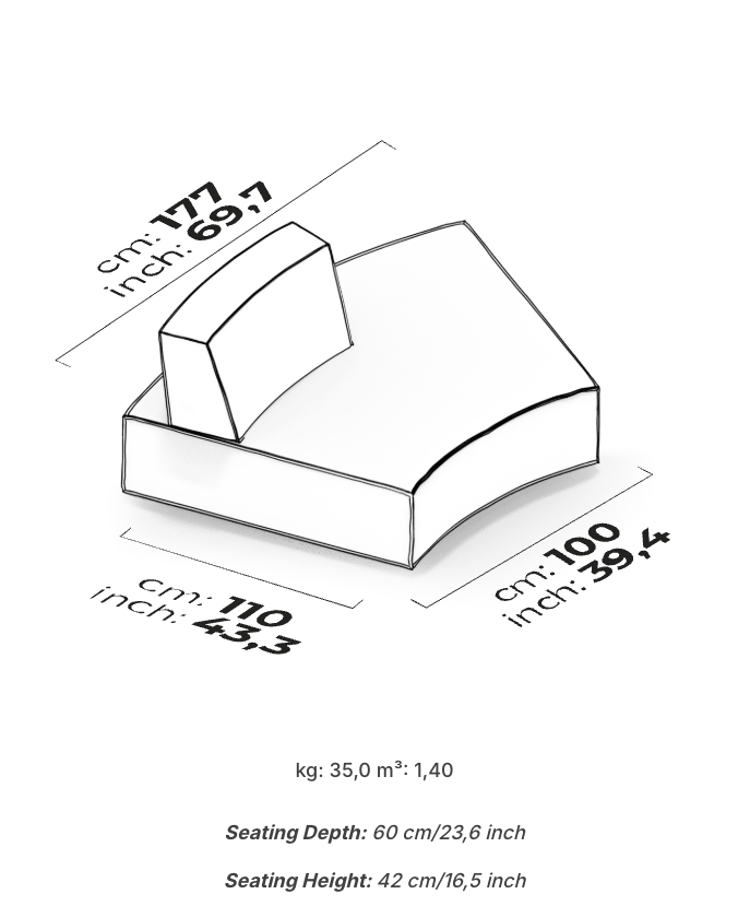 Divano Modulare Cavalli – Modulo C (Sinistro)
