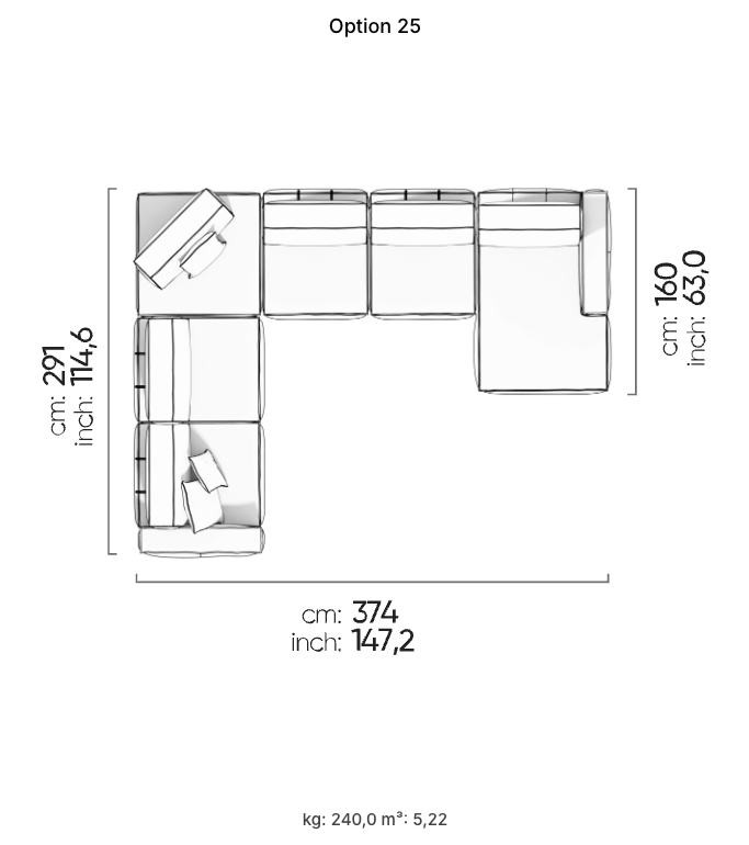 Divano Modulare Cavalli – Composizione 25