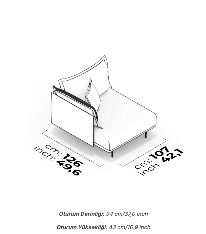 Divano Modulare Morris – Modulo Relax Sinistro 100 cm