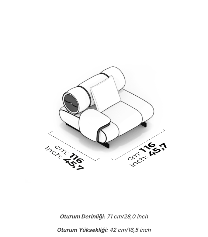 Divano Modulare Air Orion – Modulo con Bracciolo 105 cm (Sinistro)