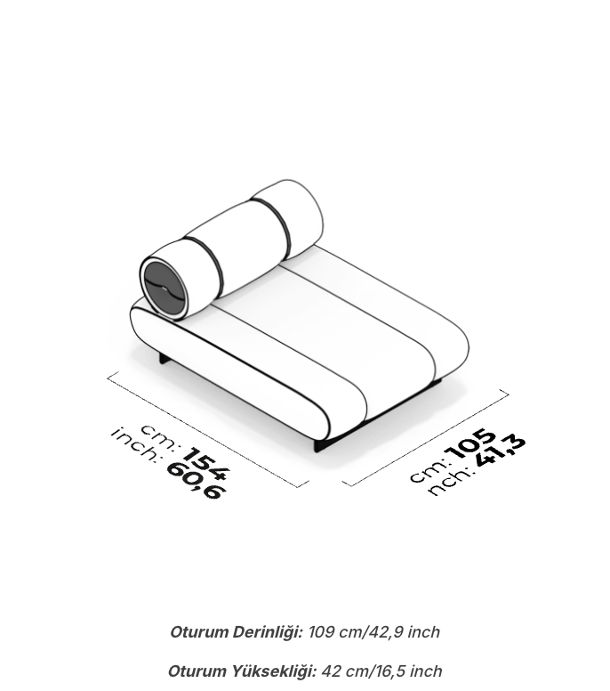 Divano Modulare Air Orion – Modulo Relax senza Bracciolo 105 cm