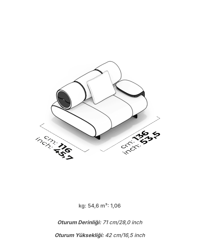 Divano Modulare Air Orion – Modulo con Bracciolo 125 cm (Destro)