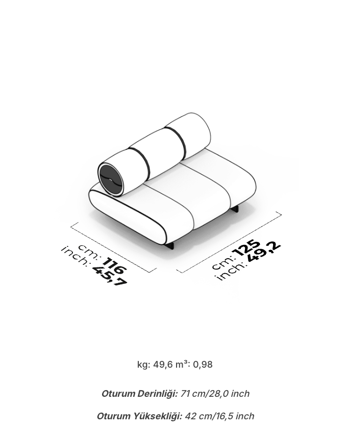 Divano Modulare Air Orion – Modulo Centrale 125 cm