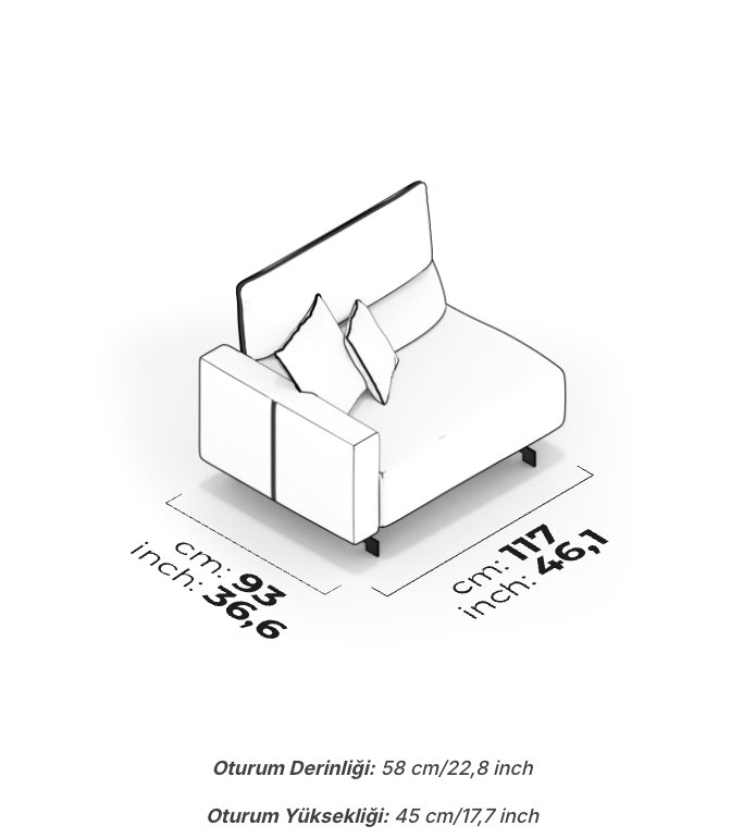 Divano Modulare Aria – Modulo Bracciolo Sottile Sinistro – Ampio