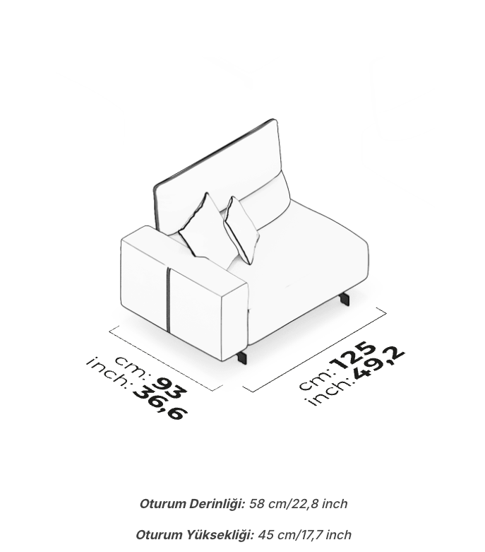 Divano Modulare Aria – Modulo Bracciolo Largo Sinistro – Ampio