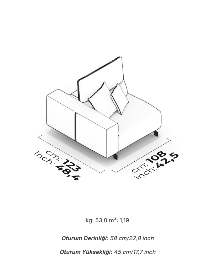 Divano Modulare Aria – Modulo Chaise Longue Bracciolo Largo Sinistro