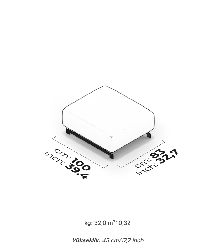 Divano Modulare Aria – Pouf Centrale
