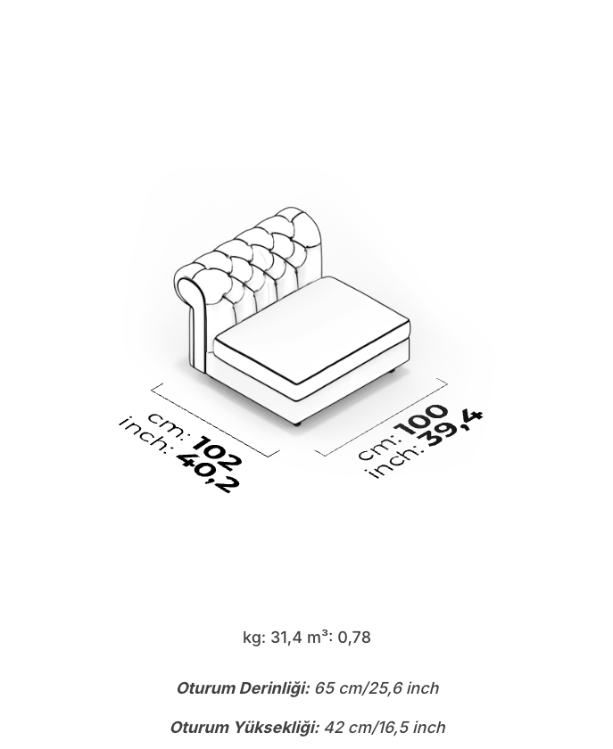 Divano Modulare Aspendos – Modulo Centrale