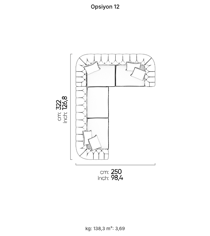 Divano Modulare Aspendos – Composizione 12