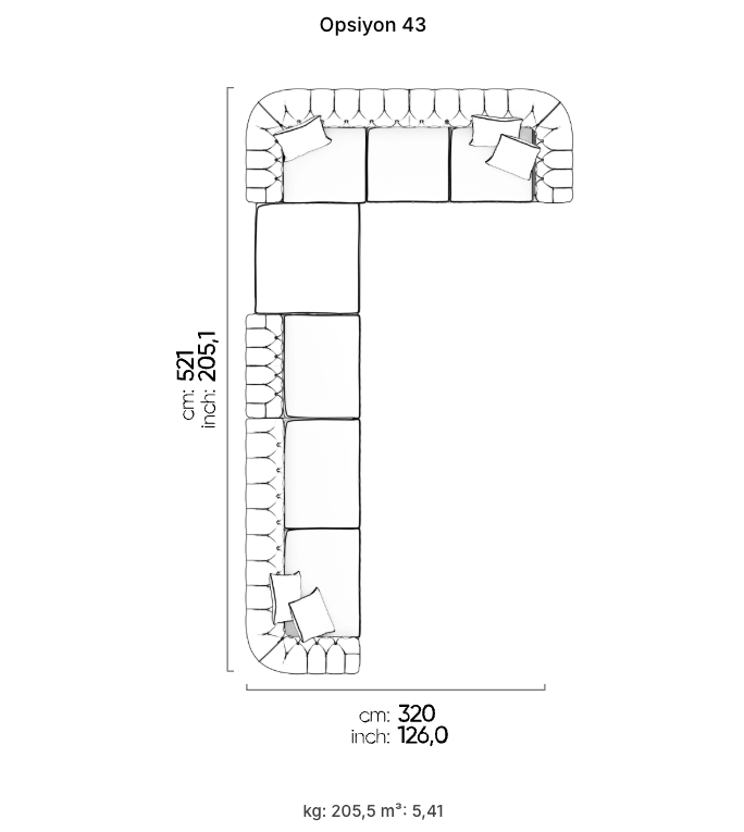 Divano Modulare Aspendos – Composizione 43