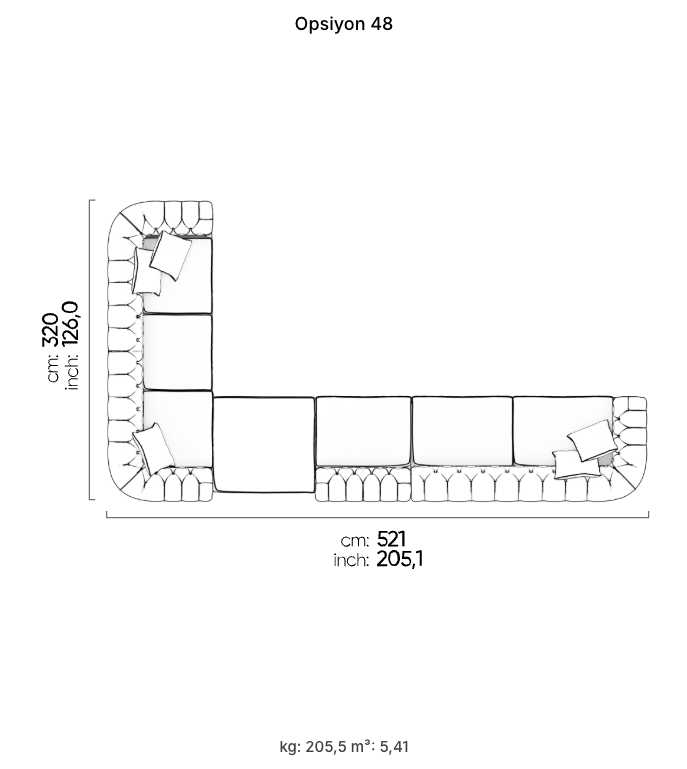 Divano Modulare Aspendos – Composizione 48