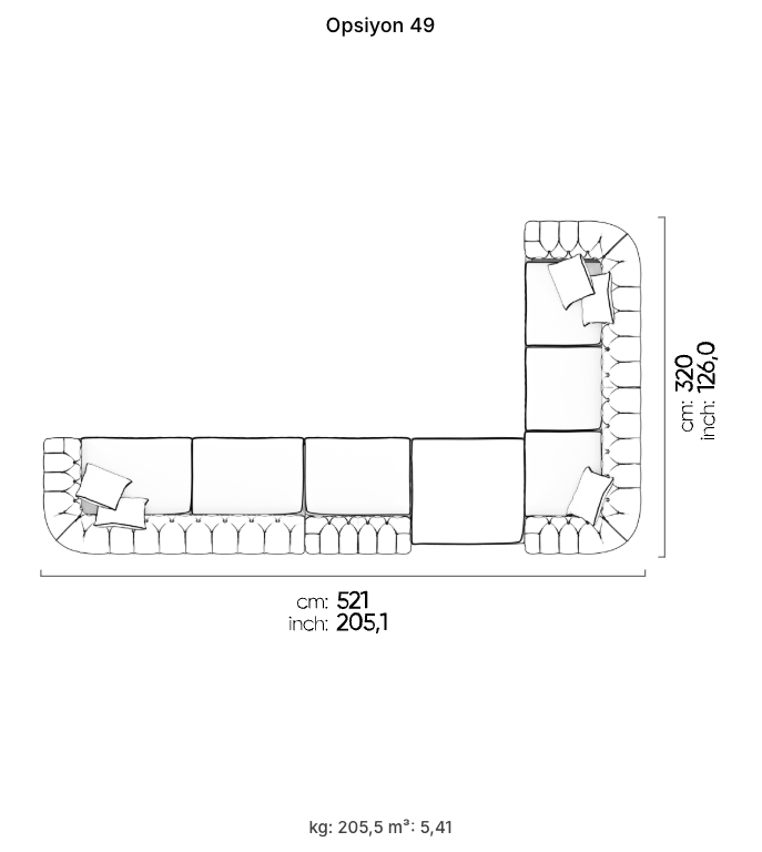 Divano Modulare Aspendos – Composizione 49