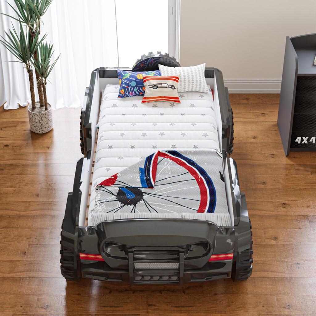 Letto Auto Off Road con LED - Nero