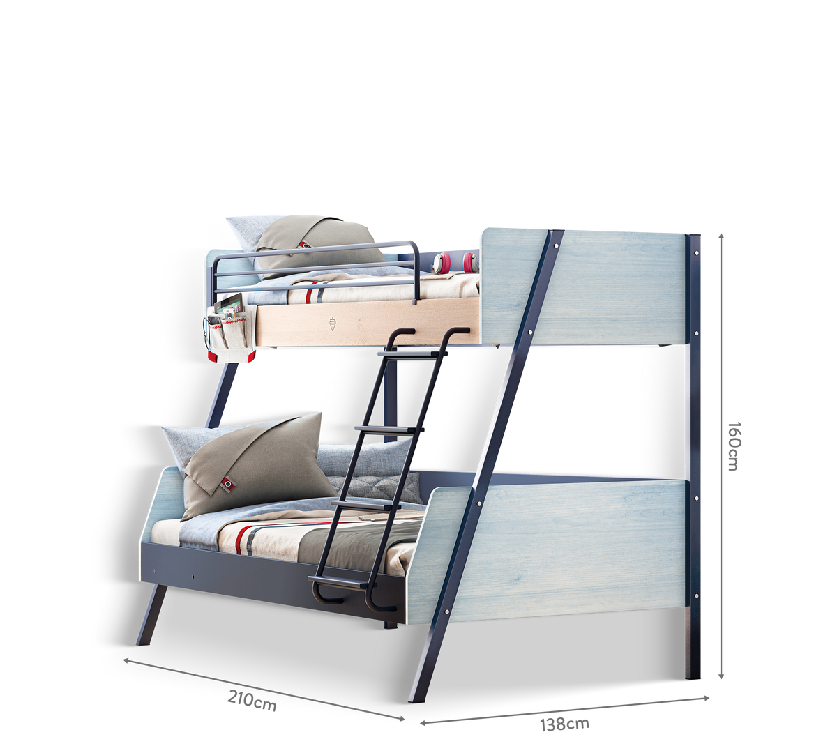 Letto a Castello Trio Grande (90x200-120x200 cm)